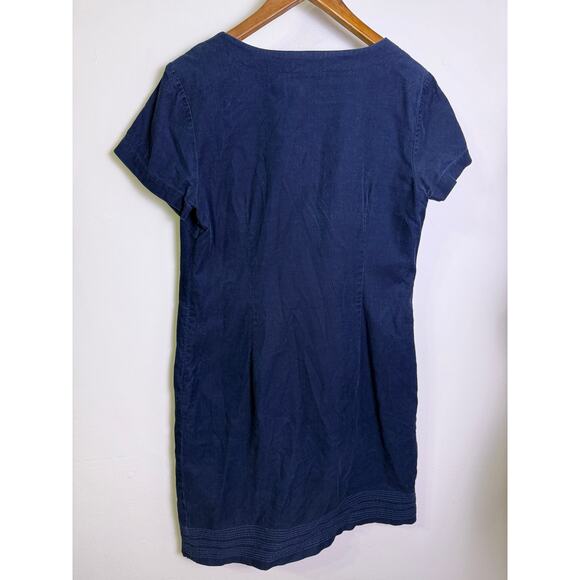 Boden Navy Corduroy Short Sleeve Pocket Dress Women’s 10R Cotton Lined - Picture 5 of 5